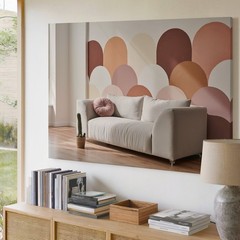 Wall Art Cozy Living Room Scene Featuring A Soft, Light-colored Sofa Adorned
