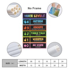 Classroom Noise Level Chart Poster for Teachers 12×18 Inch Educational Sign