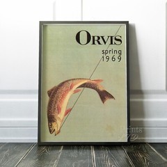 Orvis Spring 1969 Retro Fishing Travel Poster Premium Art Print
