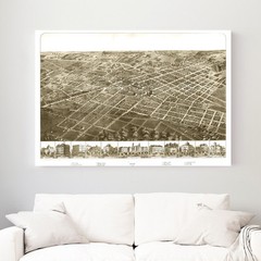 Old Map of Adrian, MI 1866 – Vintage Adrian Michigan Art
