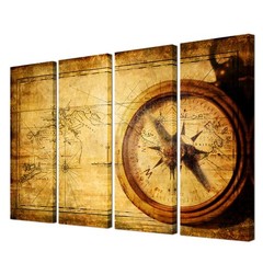 Nautical Wall Art Navigation Painting Overall Size 32×48 Inch Vintage World M…