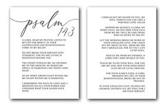Psalm 143, Bible Verse, Set of 2 Prints, Multiple Sizes, Home Wall Art Decor