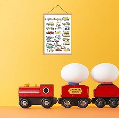 Natural Wood Magnetic Hanger Frame ABC Alphabet Poster- English Alphabet Canv…