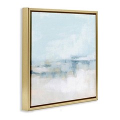 Abstract Cloudy Landscape Blue Fog by June Erica Vess Gold Floater Frame Graphic