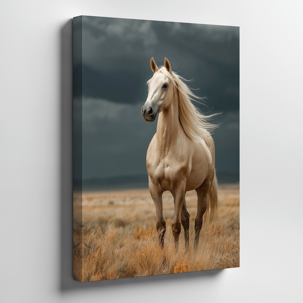 Majestic White Horse Canvas Wall Art Nature Animal Print Landscape Decor Artwork