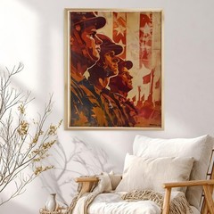 Patriotic Wall Art, Vintage Rifle and Flag Poster, Memorial Day Print
