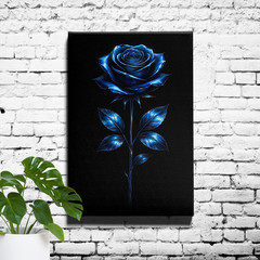 Blue rose inspirational canvas wall art poster print, frameless home decor