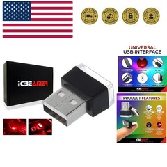 Mini USB LED Light 1-Pack Red | Direct Plug-in Miniature/Nano Car Interior Am…
