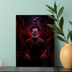 Scary Haunted Clown Canvas Print Halloween Horror FRAMED ART 12×16″ US SELLER