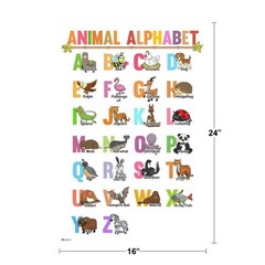 Animal Alphabet Letters Poster ABC Toddler Kids Art Print Poster 16×24