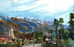 Ojai California : Signed LE Art Print : Sandra Watercolors™ California