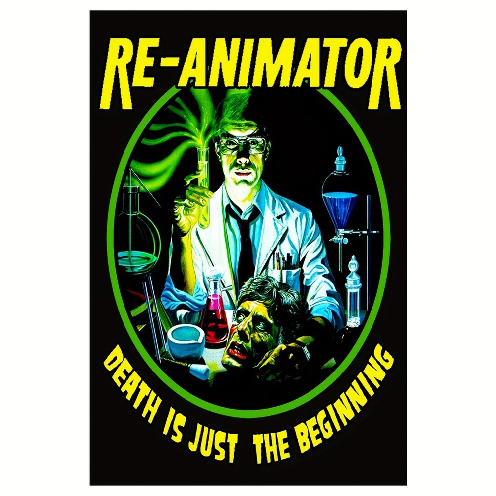 1pc Frameless Re-Animator Horror Movie Canvas Poster – Tin Metal Signs 12×18 In