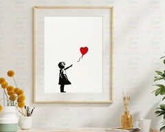 Banksy – Girl With Balloon Art Print, Mounted Canvas, Framed, Acrylic