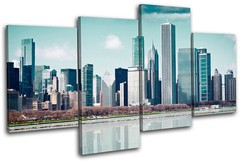 Cityscape City MULTI CANVAS WALL ART Picture Print VA