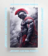 Spartans Roman Warrior 300 Art Poster Print – No Frame