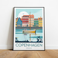 Copenhagen travel print – Denmark, Copenhagen Poster Decor