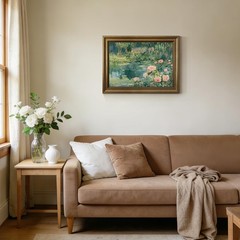 Rose Framed Canvas Wall Art,12×16 Inch Vintage Floral Painting for Bedroom Do…