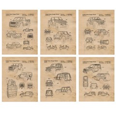 Classic Dirt 4×4 Trucks Patent Prints 6 (8×10) for Home Jeep Work Shop Office