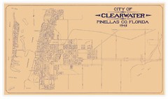 City of Clearwater, Pinellas County, Florida Map circa 1942 – 24″ x 42″