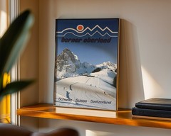 Switzerland – Berner Oberland – 1987 Retro Travel Poster
