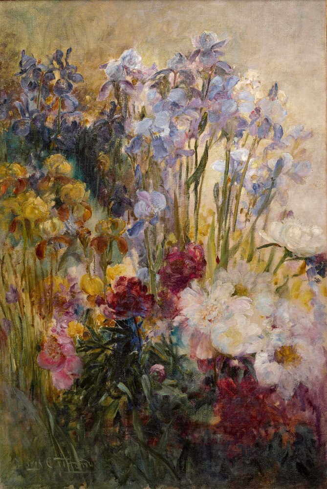 Louis Comfort Tiffany – Peonies and Iris – 1915 Giclée Archival Print 11×17