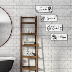 Luxurious 10×4» Farmhouse Bathroom Plaque Set – Easy Install & Lasting Design