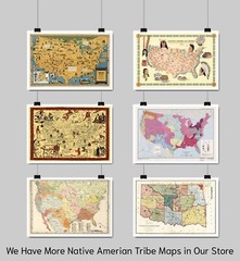 1925 Map of Indians of California Stocks and Tribes Native American Poster Print