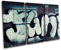 Urban Decay Grunge Graffiti TREBLE CANVAS WALL ART Picture Print VA