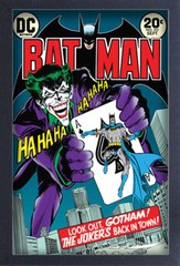 BATMAN JOKER’S BACK IN TOWN 13×19 FRAMED GELCOAT DC COMICS BRUCE WAYNE GOTHAM!!!