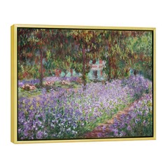 Framed Canvas Print Wall Art Irises in Monet’s Garden,1900 by Claude Monet