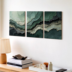 3 Pieces Abstract Geometric Layers Large Wall Art Set for Bedroom Set Of 3