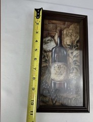 Bordeaux Vino Wine Picture in Decorative Shadowbox Brown Frame, Kitchen, Italy