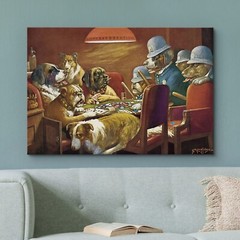 12″x18″ – Canvas Print Wall Art – Dogs Playing Poker Series by C.M Coolidge