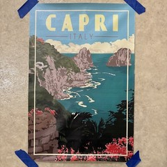 Capri Italy Vintage Style Travel ✅ Wall Art Canvas Poster Print ✅ 12×18 inch