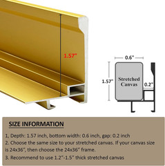 Floating Frame for 32×48 Canvas Paintings Prints, 1.5” Deep DIY Metal Floater Fr