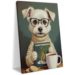 Cute Retro Animals Dog Book Lovers Gifts Bookish Gifts Wall Decor Canvas Wall…