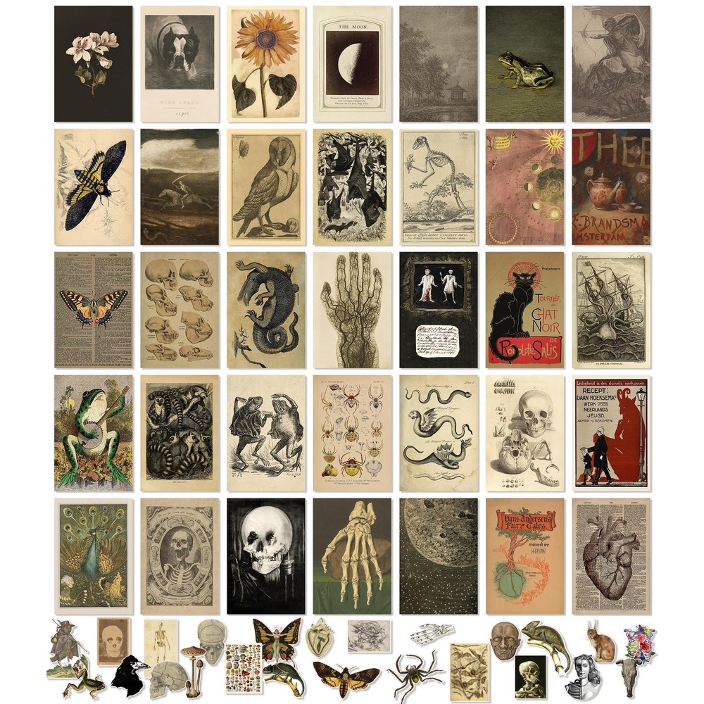 97 Decor Vintage Posters for Room Aesthetic – 35pcs Vintage Art Wall Collage …