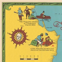 Cape Cod Treasure Map 1952 Graichen Vintage Reprint | Pirate History New England