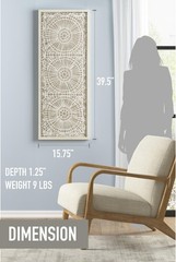 INK+IVY Handmade Rice Paper Textured Wall Art, Glass Covered Geometric