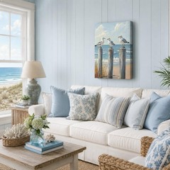 Ocean, seagull canvas wall art coast beach seaside bird poster print gallery …