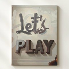 Let�S Play Canvas Bold Typographic Gaming Wall Art When The Screen Lights Up,