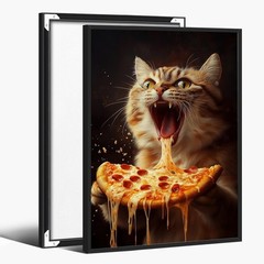 Funny Cat Tin Metal Sign Prints Wall Art Big Fat Cat in pink tutu dancing 8×12