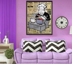 Alec Monopoly Bon appetit Art Print | Mounted Canvas | Framed Canvas |Acrylic