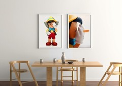 Set of 2 Kaws X Pinoc Art Pieces Canvas wall art home decor Gallery
