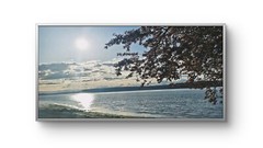Sea Sunset with Vibrant Leaves | Original Photography Unframed Canvas 8×12 in