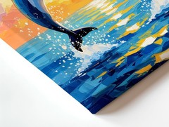 Wall Art Dolphin Pair Ocean Sunset Canvas Print Colorful Coastal Home Decor