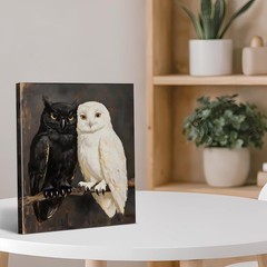 Gothic Owl Wall Art Canvas Print Dark Academia Poster Home Room Decor