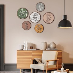 6 Pieces Boho Plant Wall Art Decor Wooden Boho Farmhouse Rustic Bohemian Wall…