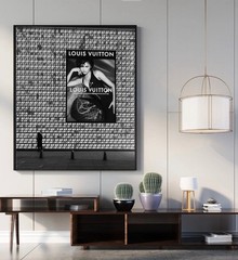 Louis Vuitton Decorative Black White Vertical 24×36 Poster Frame Included