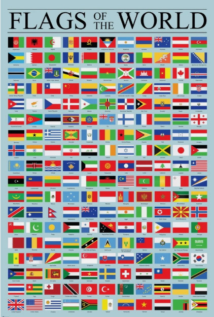 Flags of the World Classroom Reference Chart National Poster